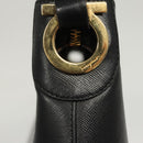 Salvatore Ferragamo Shoulder Bag Leather Black Gold Auth bs26401-15