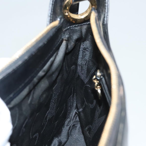 Salvatore Ferragamo Shoulder Bag Leather Black Gold Auth bs26401