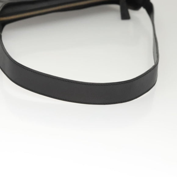 Salvatore Ferragamo Shoulder Bag Leather Black Gold Auth bs26401