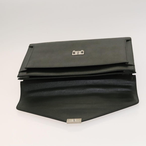 BURBERRY Business Bag Leather Green Auth bs26402