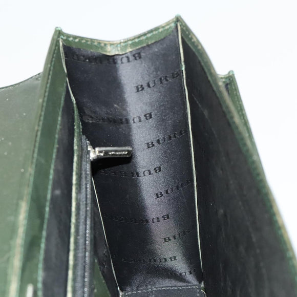 BURBERRY Business Bag Leather Green Auth bs26402