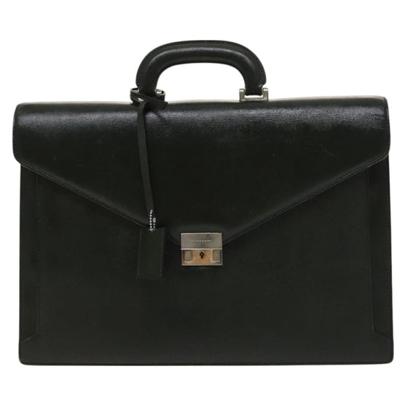 BURBERRY Business Bag Leather Green Auth bs26402