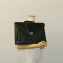 BURBERRY Business Bag Leather Green Auth bs26402-22