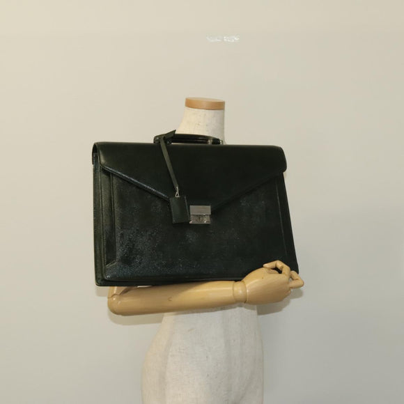 BURBERRY Business Bag Leather Green Auth bs26402