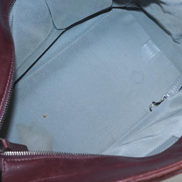 CHANEL Chain Shoulder Bag Lamb Skin Brown Silver CC Auth bs26406