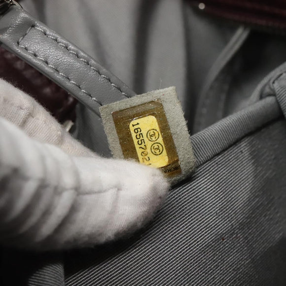 CHANEL Chain Shoulder Bag Lamb Skin Brown Silver CC Auth bs26406