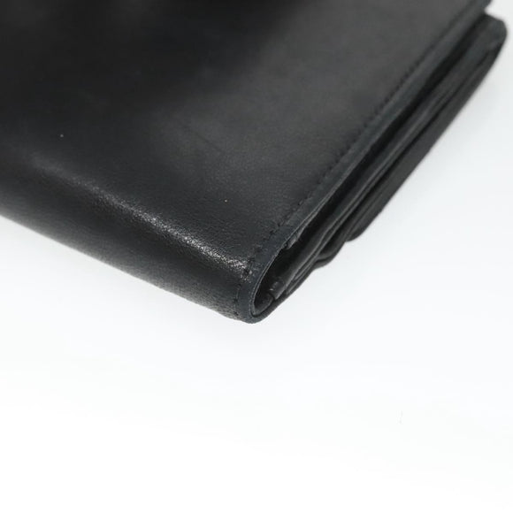 CHANEL Bifold Wallet Lamb Skin Black CC Auth bs26407