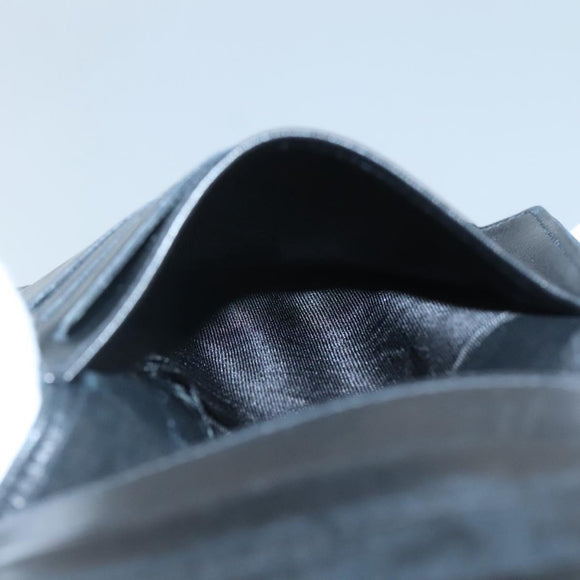 CHANEL Bifold Wallet Lamb Skin Black CC Auth bs26407