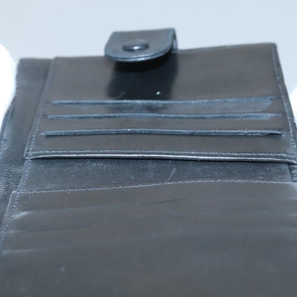CHANEL Bifold Wallet Lamb Skin Black CC Auth bs26407