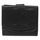 CHANEL Bifold Wallet Lamb Skin Black CC Auth bs26407-13