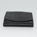 CHANEL Bifold Wallet Lamb Skin Black CC Auth bs26407-6