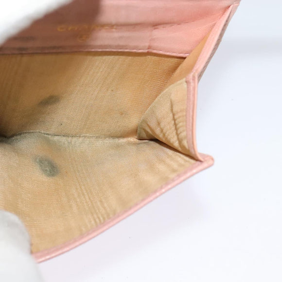 CHANEL Bifold Wallet Caviar Skin Pink CC Auth bs26408