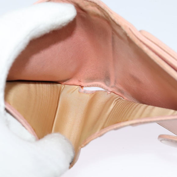 CHANEL Bifold Wallet Caviar Skin Pink CC Auth bs26408