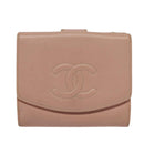 CHANEL Bifold Wallet Caviar Skin Pink CC Auth bs26408-13