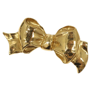 CHANEL Brooch metal Gold Tone CC Auth bs26410