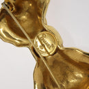 CHANEL Brooch metal Gold Tone CC Auth bs26410-3