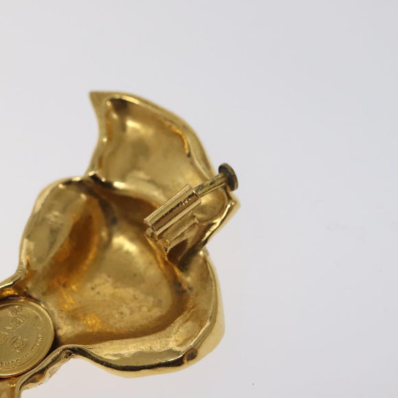 CHANEL Brooch metal Gold Tone CC Auth bs26410