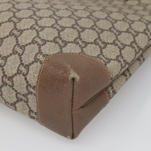 GUCCI GG Plus Supreme Web Sherry Line Tote Bag PVC Beige Red Auth bs26416