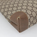 GUCCI GG Plus Supreme Web Sherry Line Tote Bag PVC Beige Red Auth bs26416-14