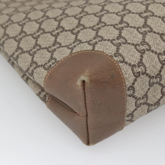 GUCCI GG Plus Supreme Web Sherry Line Tote Bag PVC Beige Red Auth bs26416