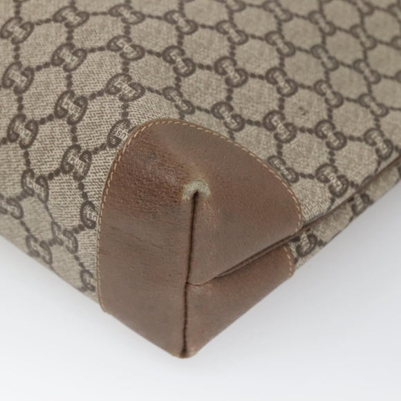 GUCCI GG Plus Supreme Web Sherry Line Tote Bag PVC Beige Red Auth bs26416