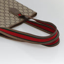 GUCCI GG Plus Supreme Web Sherry Line Tote Bag PVC Beige Red Auth bs26416-7