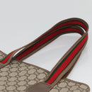 GUCCI GG Plus Supreme Web Sherry Line Tote Bag PVC Beige Red Auth bs26416-8