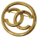 CHANEL Brooch metal Gold Tone CC Auth bs26418-1
