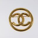 CHANEL Brooch metal Gold Tone CC Auth bs26418-2