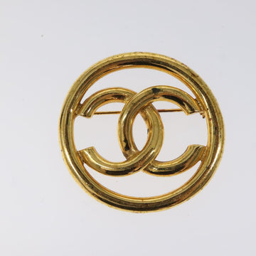 CHANEL Brooch metal Gold Tone CC Auth bs26418 - 0