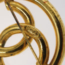 CHANEL Brooch metal Gold Tone CC Auth bs26418-4