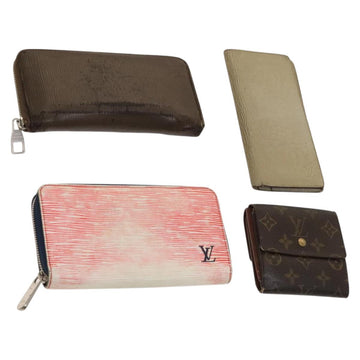 LOUIS VUITTON Monogram Epi Taiga Wallet Set of 4 Brown Red LV Auth bs26429