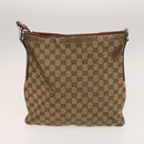 GUCCI GG Canvas GG Supreme Shoulder Bag PVC Canvas 2 Set Beige Black Auth bs26435-11