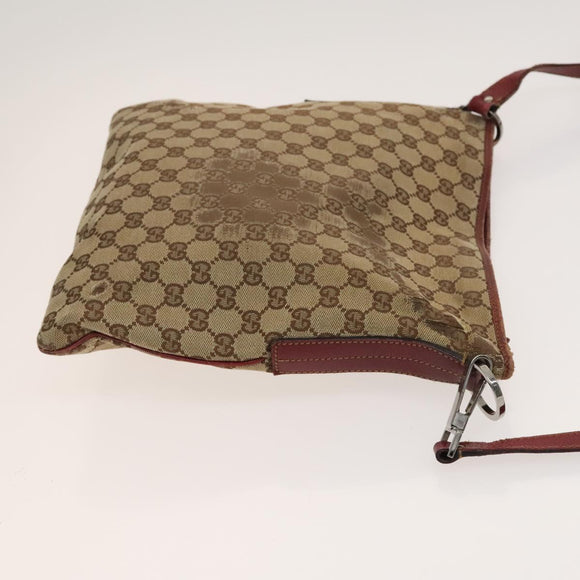 GUCCI GG Canvas GG Supreme Shoulder Bag PVC Canvas 2Set Beige Black Auth bs26435