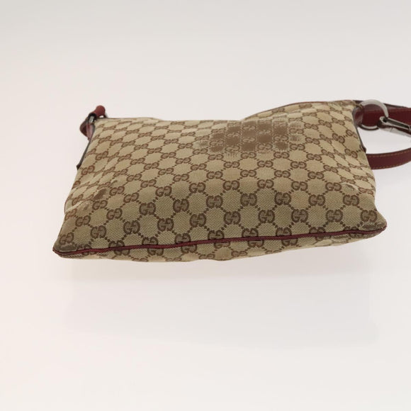 GUCCI GG Canvas GG Supreme Shoulder Bag PVC Canvas 2Set Beige Black Auth bs26435