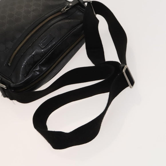GUCCI GG Canvas GG Supreme Shoulder Bag PVC Canvas 2 Set Beige Black Auth bs26435