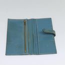 HERMES Bean Long Wallet Leather Blue Auth bs26436-13
