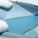 HERMES Bean Long Wallet Leather Blue Auth bs26436-20