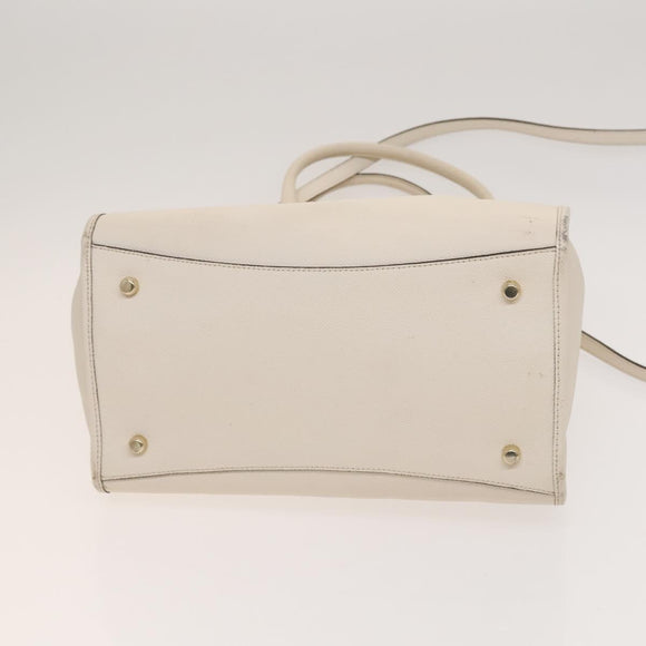 Coach Signature Bag Leather Canvas 4Set Ivory Brown beige Auth bs26438