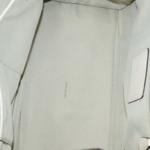 Coach Signature Bag Leather Canvas 4Set Ivory Brown beige Auth bs26438