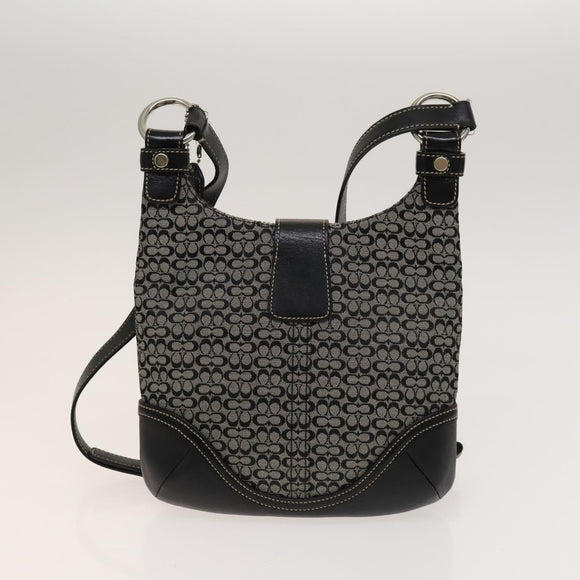 Coach Signature Bag Leather Canvas 4Set Ivory Brown beige Auth bs26438