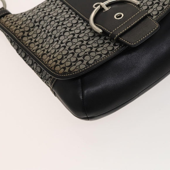 Coach Signature Bag Leather Canvas 4Set Ivory Brown beige Auth bs26438