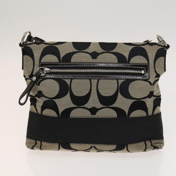 Coach Signature Bag Leather Canvas 4Set Ivory Brown beige Auth bs26438