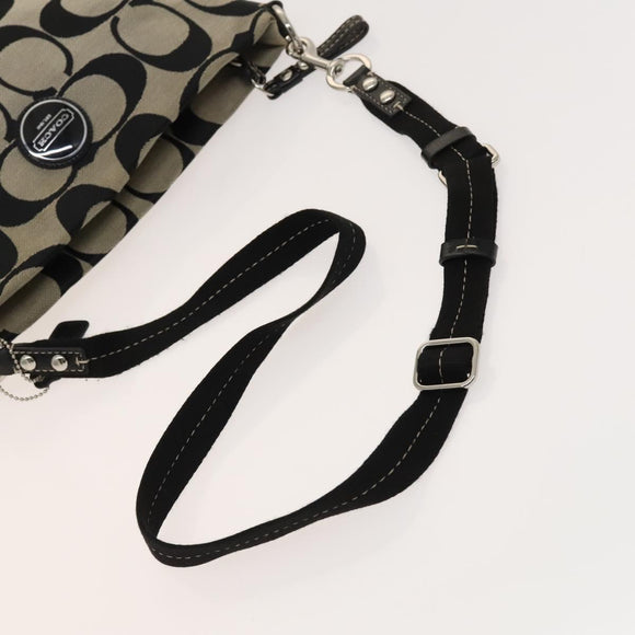 Coach Signature Bag Leather Canvas 4Set Ivory Brown beige Auth bs26438