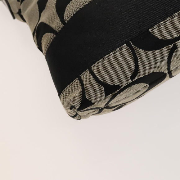 Coach Signature Bag Leather Canvas 4Set Ivory Brown beige Auth bs26438