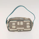 BALLY Hand Bag Canvas 2Set Beige Blue yellow Auth bs26441-10