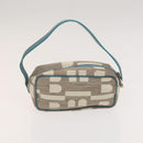 BALLY Hand Bag Canvas 2Set Beige Blue yellow Auth bs26441-11