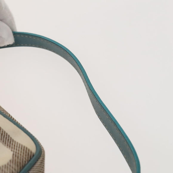 BALLY Hand Bag Canvas 2Set Beige Blue yellow Auth bs26441