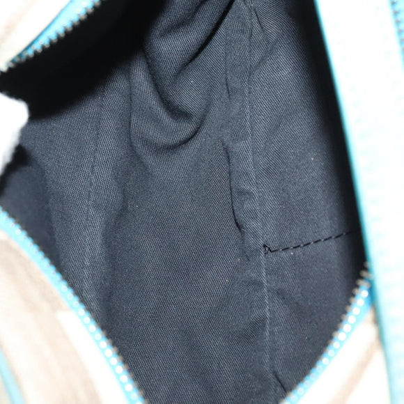 BALLY Hand Bag Canvas 2Set Beige Blue yellow Auth bs26441