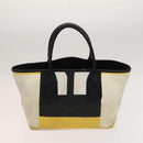 BALLY Hand Bag Canvas 2Set Beige Blue yellow Auth bs26441-3